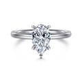 Lark - 14K White Gold Pear Shape Solitaire Engagement Ring