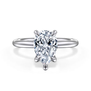 Lark - 14K White Gold Pear Shape Solitaire Engagement Ring