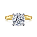 Lark - 14K White-Yellow Gold Round Solitaire Diamond Engagement Ring