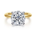 Lark - 14K White-Yellow Gold Round Solitaire Diamond Engagement Ring