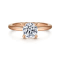 Lark - 14K Rose Gold Round Solitaire Engagement Ring