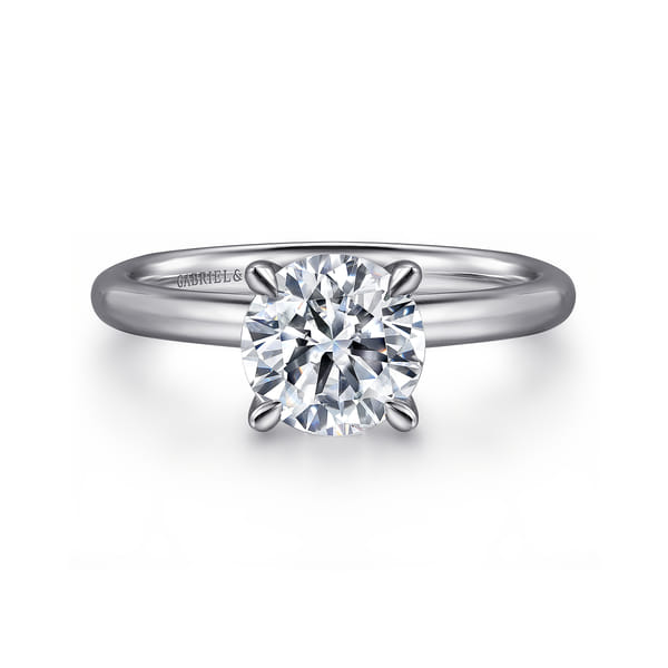 Platinum Round Solitaire Diamond Engagement Ring