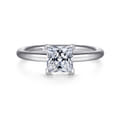 Lark - 14K White Gold Princess Cut Solitaire Engagement Ring