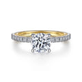 Love - 14K White-Yellow Gold Diamond Engagement Ring