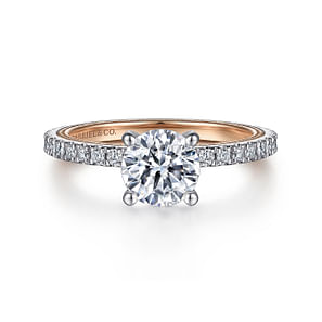 Love - 14K White-Rose Gold Diamond Engagement Ring