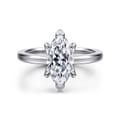 Emma - 14K White Gold Marquise Shape Solitaire Engagement Ring