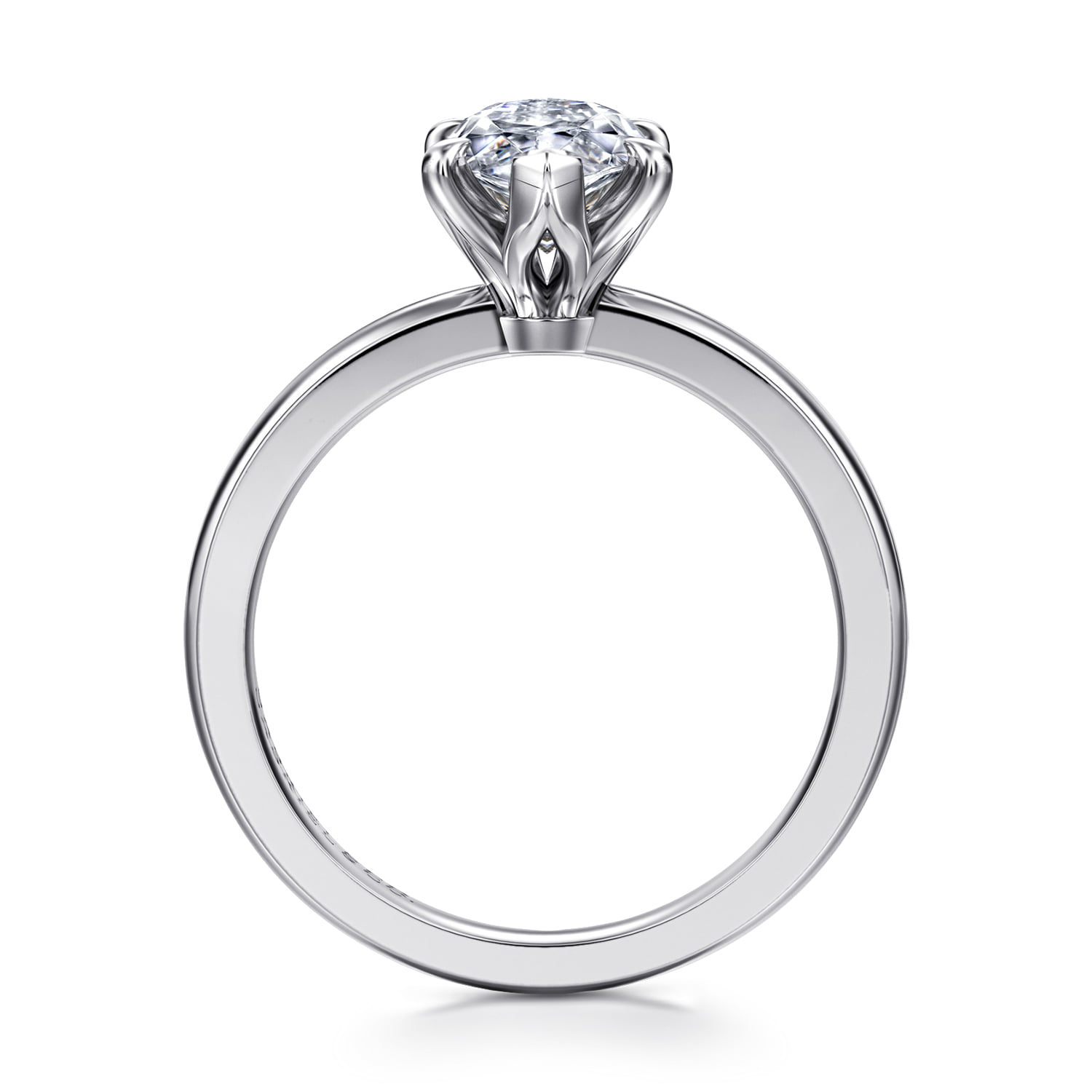 Marquise Solitaire Engagement Ring in 14K White Gold, photograph 2