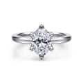 Emma - 14K White Gold Oval Solitaire Engagement Ring