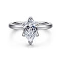 Emma - 14K White Gold Pear Shape Solitaire Engagement Ring
