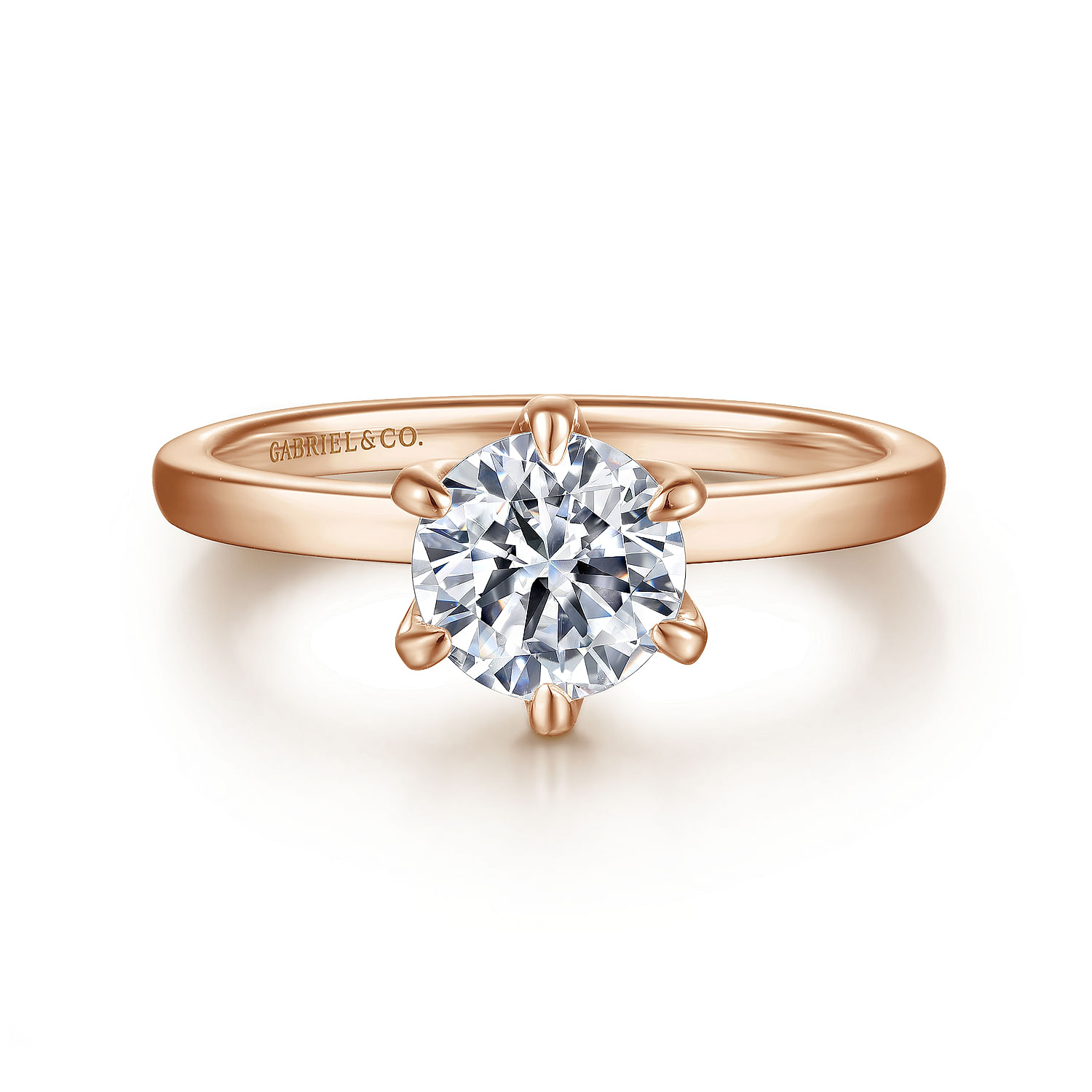 6 prong rose gold deals engagement ring