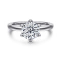 Emma - 14K White Gold 6 Prong Round Solitaire Engagement Ring