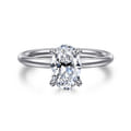 Elia - 14K White Gold Solitaire Oval Diamond Engagement Ring