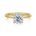 Elia - 14K Yellow Gold Solitaire Round Diamond Engagement Ring