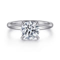 Elia - 14K White Gold Solitaire Round Diamond Engagement Ring