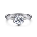 Kamera - 14K White Gold 6 Prong Round Solitaire Engagement Ring