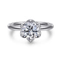 Kamera - 14K White Gold 6 Prong Round Solitaire Engagement Ring