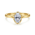 Tiona - 14K Yellow Gold 6 Prong Oval Diamond Engagement Ring