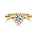 Tiona - 14K Yellow Gold 6 Prong Round Diamond Engagement Ring