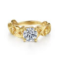 Deigna - 14K Yellow Gold Split Shank Round Diamond Engagement Ring