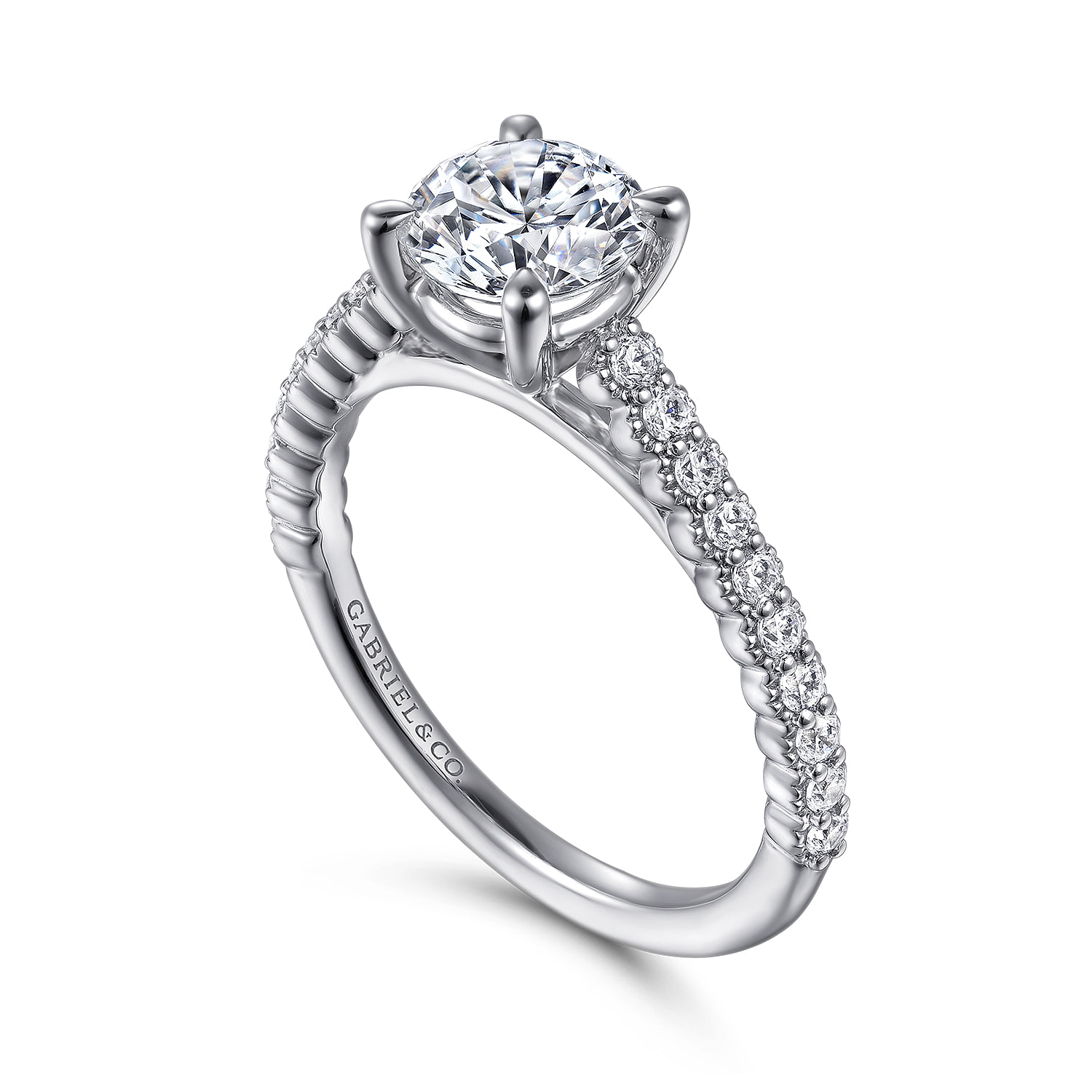 Round Diamond Engagement Ring in Platinum, photograph 3