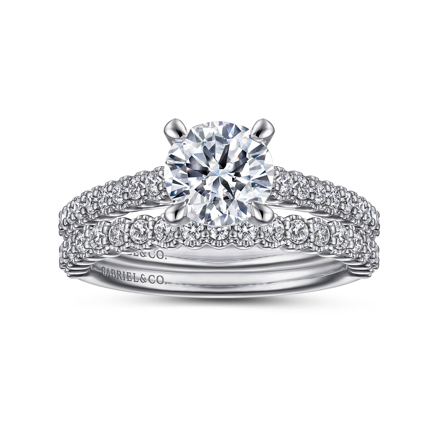 Round Diamond Engagement Ring in Platinum, photograph 4