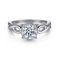 Emiliana - 14K White Gold Split Shank Round Diamond Engagement Ring