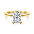 Evelynn - 14K Yellow Gold Radiant Cut Solitaire Diamond Engagement Ring