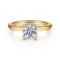 Evelynn - 14K Yellow Gold Round Solitaire Diamond Engagement Ring