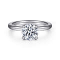 Evelynn - 14K White Gold Round Solitaire Diamond Engagement Ring