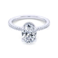 14K White Gold Oval Diamond Engagement Ring