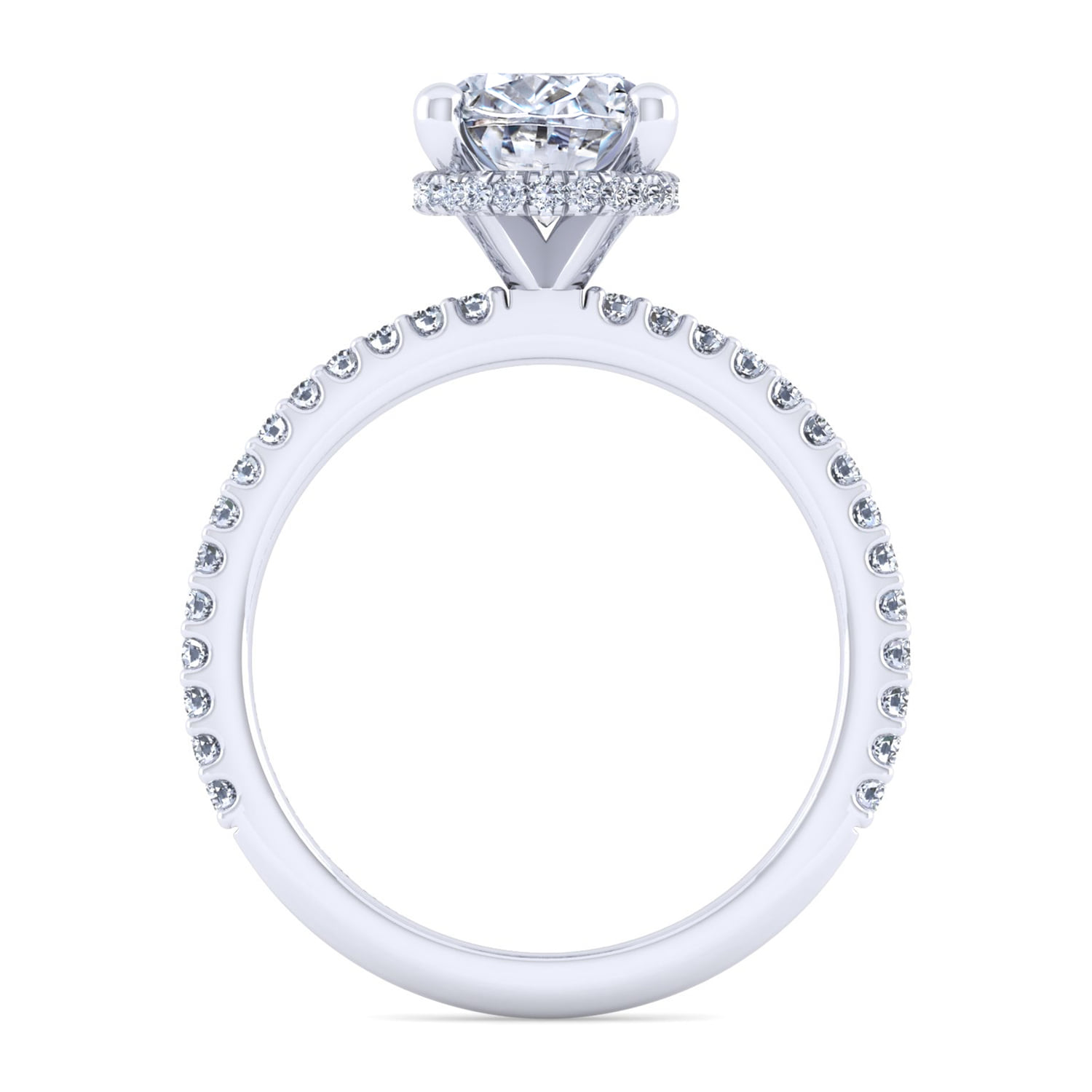 Oval Diamond Engagement Ring in 14K White Gold, photograph 2