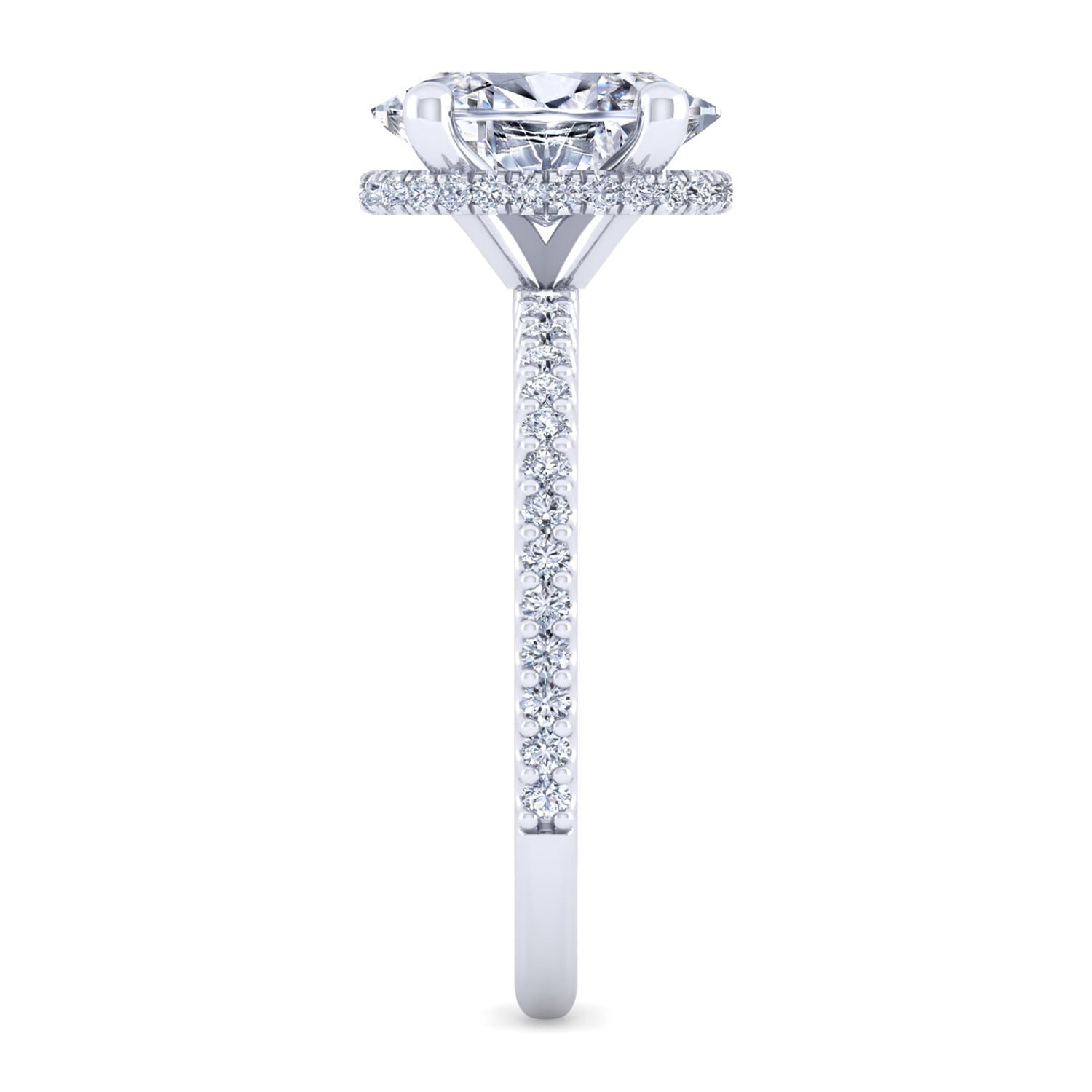 Oval Diamond Engagement Ring in 14K White Gold, photograph 4