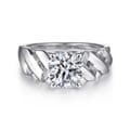 Joie - 14K White Gold Twisted Diamond Engagement Ring