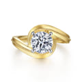 Ezrah - 14K White-Yellow Gold Bypass Round Diamond Engagement Ring