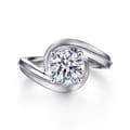 Ezrah - 14K White Gold Bypass Round Diamond Engagement Ring