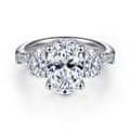 Evie - 14K White Gold Oval Five Stone Diamond Engagement Ring