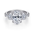 Evie - 18K White Gold Oval Five Stone Diamond Engagement Ring