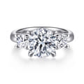 Aneta - 14K White Gold Round Three Stone Diamond Engagement Ring