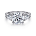 Elianna - 18K White Gold Round Three Stone Diamond Engagement Ring