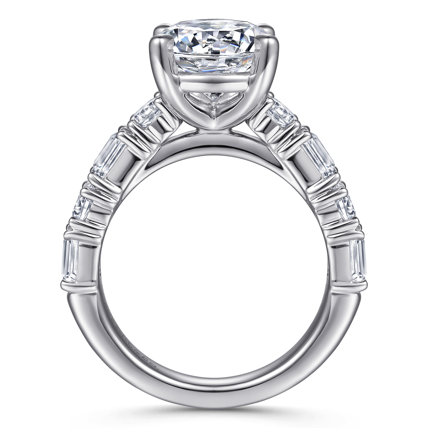 Round Diamond Engagement Ring in 14K White Gold, photograph 2