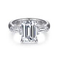 Belma - 14K White Gold Emerald Cut Diamond Channel Set Engagement Ring
