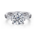 Belma - 14K White Gold Round Diamond Channel Set Engagement Ring