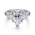 Anabelle - 18K White Gold Pear Shape Three Stone Diamond Engagement Ring