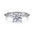 Evelina - 14K White Gold Round Solitaire Diamond Engagement Ring