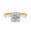 Evelina - 14K White-Yellow Gold Round Solitaire Diamond Engagement Ring