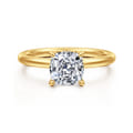 Cari - 18K Yellow Gold Cushion Cut Diamond Engagement Ring