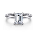 Cari - 18K White Gold Emerald Cut Diamond Engagement Ring