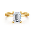 Cari - 18K Yellow Gold Emerald Cut Diamond Engagement Ring