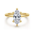 Cari - 14K Yellow Gold Marquise Shape Diamond Engagement Ring