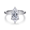 Cari - 14K White Gold Marquise Shape Diamond Engagement Ring